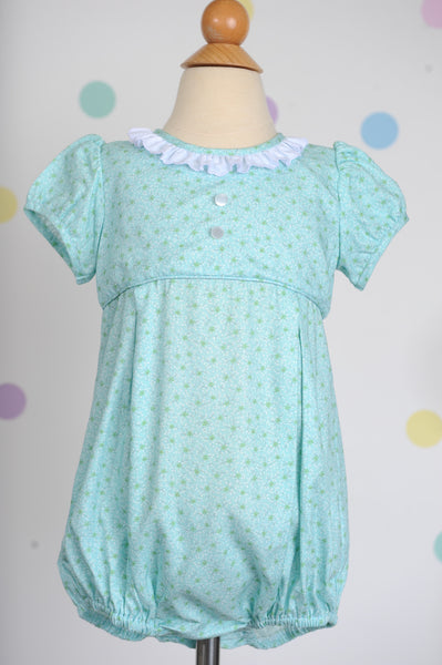 Girl Short Bubble in Blue/Green Floral