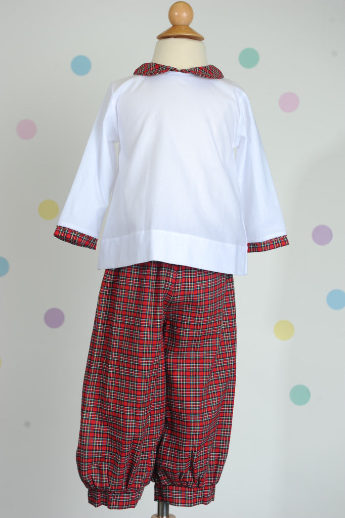 Basic Boy’s Peter Pan Collar w/ Blue/Red Plaid