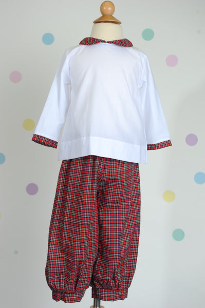 Basic Boy’s Peter Pan Collar w/ Blue/Red Plaid