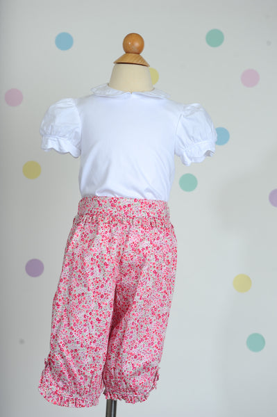 Girl Bubble Pant in Red Liberty