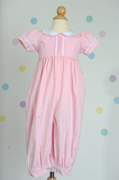 Girl Long Bubble in Pink Corduroy