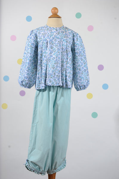 Girl Swing Top in Blue Rose