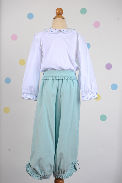 Girl Bubble Pant in Seafoam Corduroy ALL