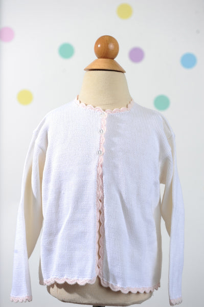 Girl Sweater with Pink Trim