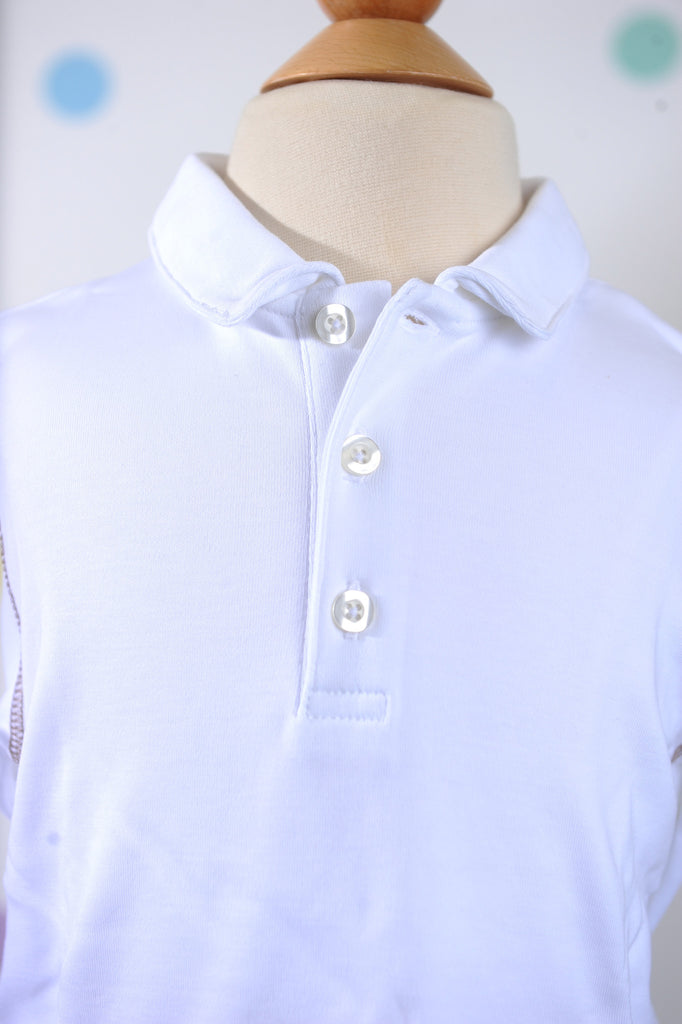 Longsleeve Polo with White Stitching
